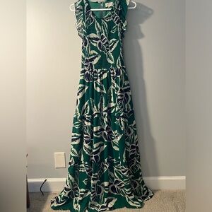 Melloday green floral maxi dress